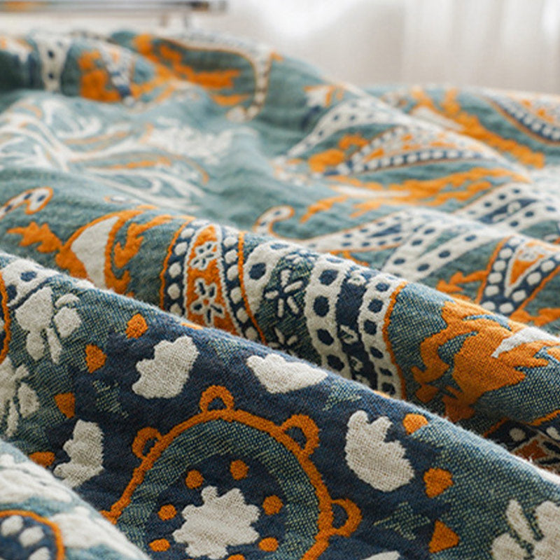 Ownkoti Dark Cyan Double-Sided Floral Cotton Quilt - image 7