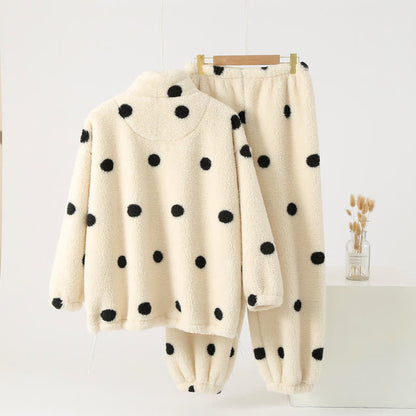 Polka Dot Long Sleeve Fleece Pajama Set - image 2
