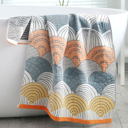 Ownkoti Shell Print Jacquard Cotton Bath Towel - image 2