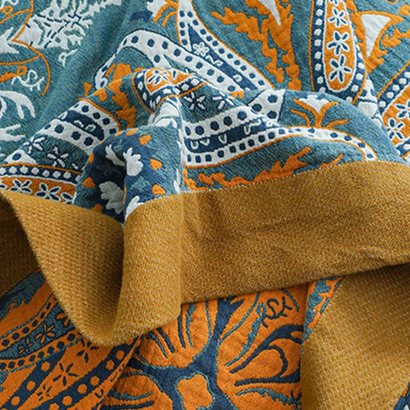 Ownkoti Dark Cyan Double-Sided Floral Cotton Quilt - image 6