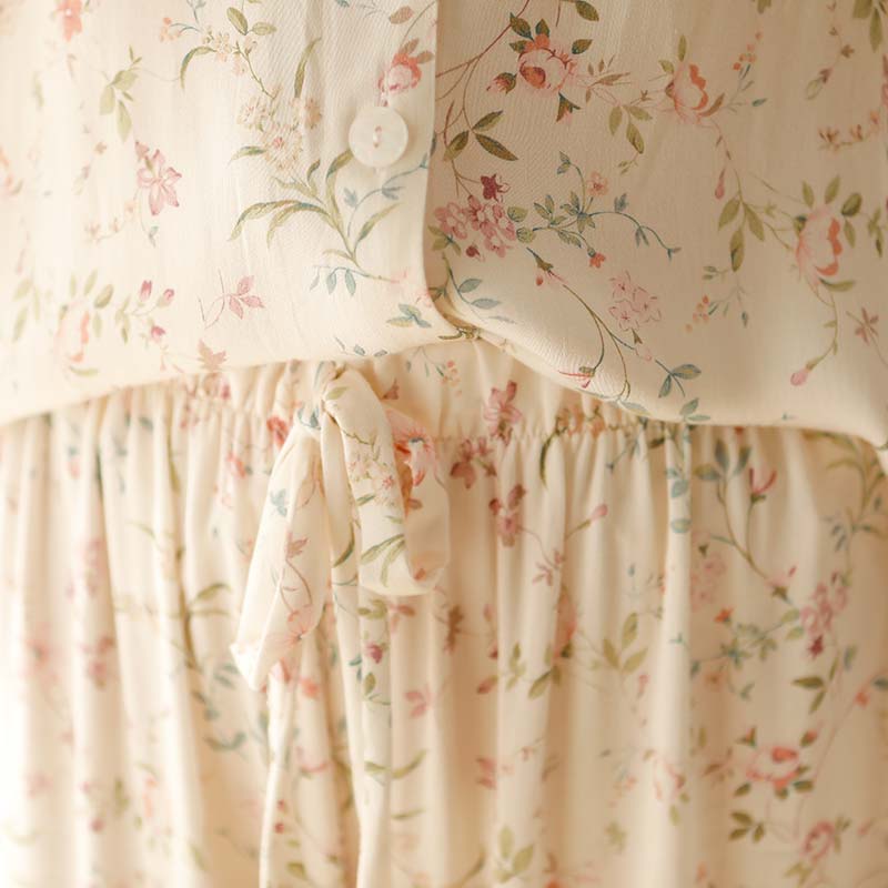 Ownkoti Floral Satin V-Neck Long Sleeve Loungewear - image 20