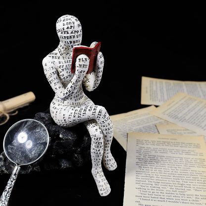 Reading Woman Thinker Statue Bookshelf Decoration - image 19