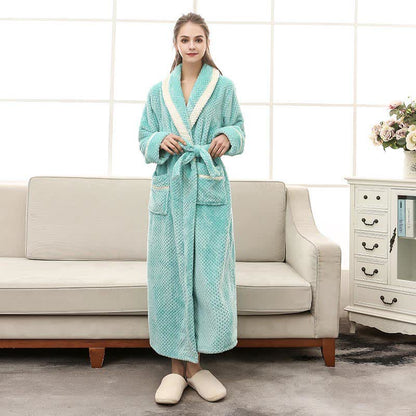 Thick Fleece Pajama Comfy Bathrobe - Mint - Women: XL - image 21