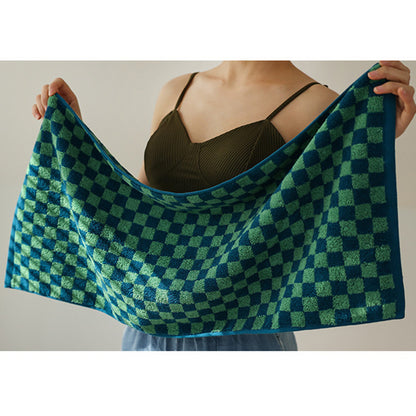 Retro Checkerboard Breathable Cotton Towel - image 7