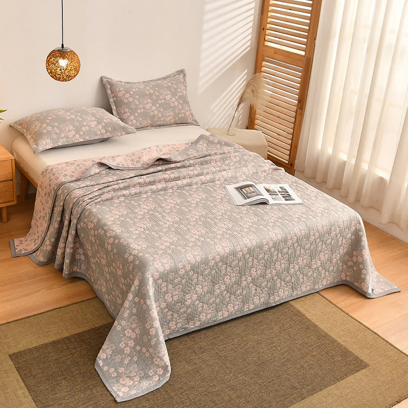 Ownkoti Cherry Blossoms Pattern Cotton Gauze Quilt - image 1