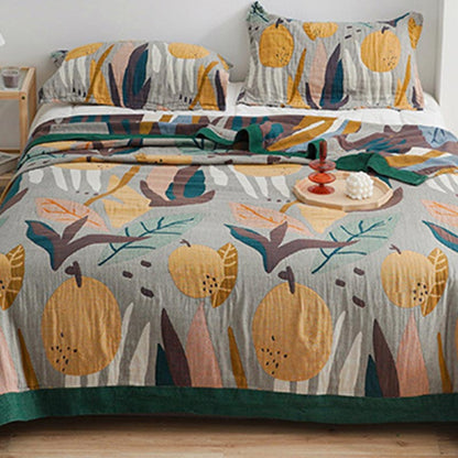 Reversible Design Cotton Fruit Quilt Lightweight - image 7