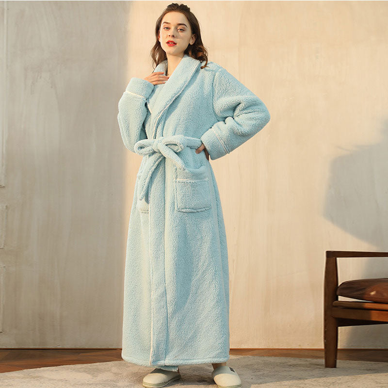 Ownkoti Comfy Fleece Pajama Long Bathrobe - Mint - Women: M - image 13