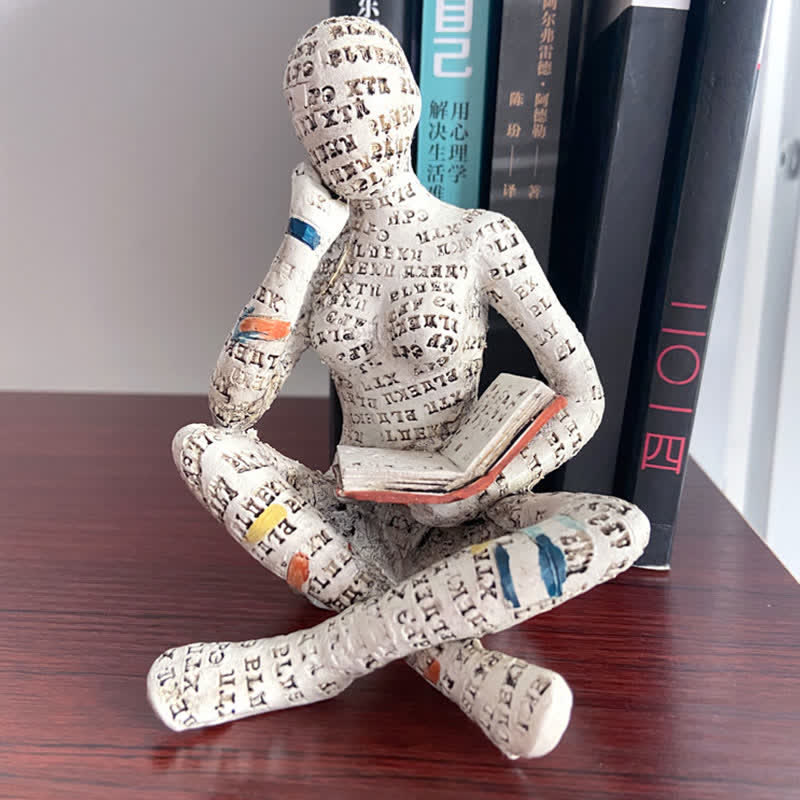 Reading Woman Thinker Statue Bookshelf Decoration - A - image 3