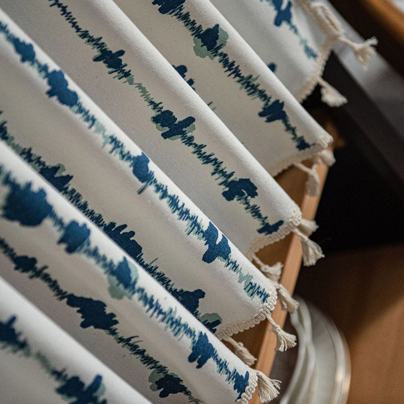 Blue ECG Tassel Cabinet Curtain - image 4