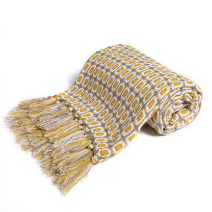 Ownkoti Knitted Sofa Blanket Couch Blanket With Tassels - image 14