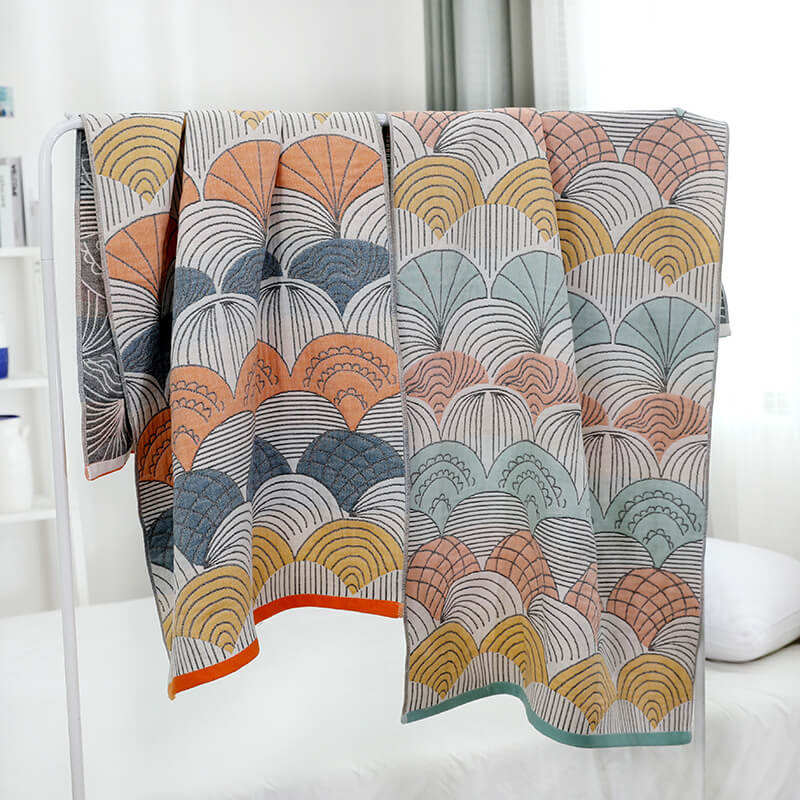 Ownkoti Shell Print Jacquard Cotton Bath Towel - image 9