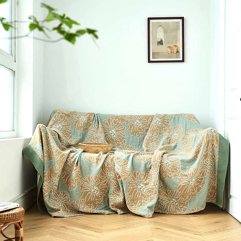 Lightweight Peony Cotton  Reversible Blanket - image 8