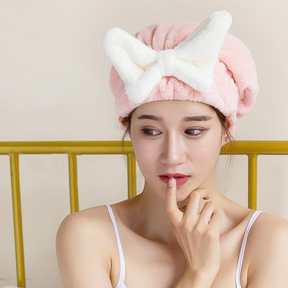 Bowknot Elastic Band Hair Drying Hat - image 10