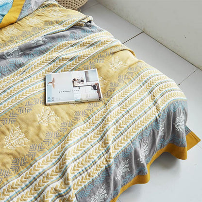 Ownkoti Cotton Wheat Ear Print Reversible Blanket - image 3