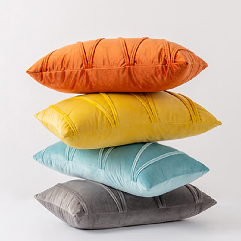 Stripe Pattern Soft Velvet Decorative Pillowcase - image 0