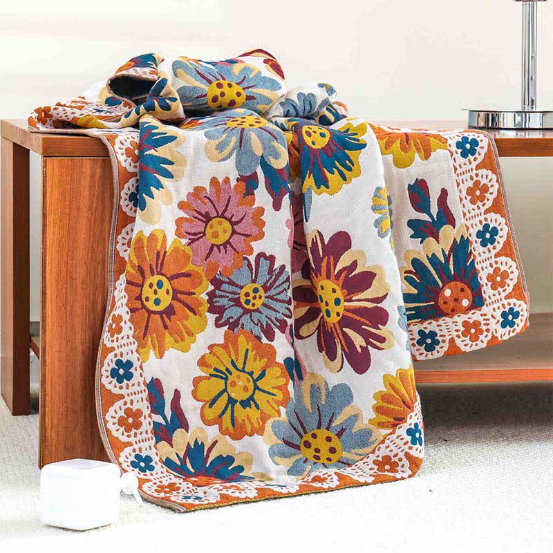 Bright Flower Soft Cotton Bath Towel - image 1