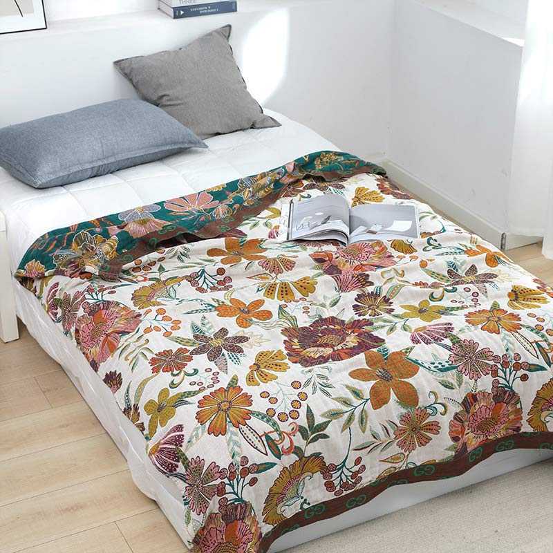 Ownkoti Luxuriant Flower Cotton Reversible Soft Quilt - image 5