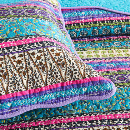 Striped Jacquard Style Quilt with Pillowcase - image 5