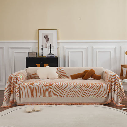 Ownkoti Chenille Abstract Stripe Sofa Protector - image 11